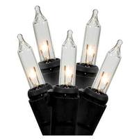 View 100 Light 33.7' Miniature Black Wire Clear String with 4" Spacing