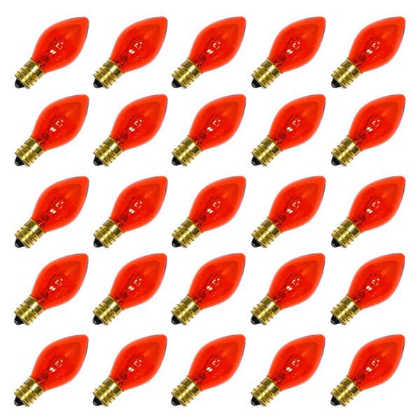 C7 Candelabra Screw Base Transparent Amber Twinkle (25 pack)