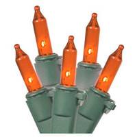 View 35 Light 11.5' Green Wire Amber Miniature String with 3" Spacing