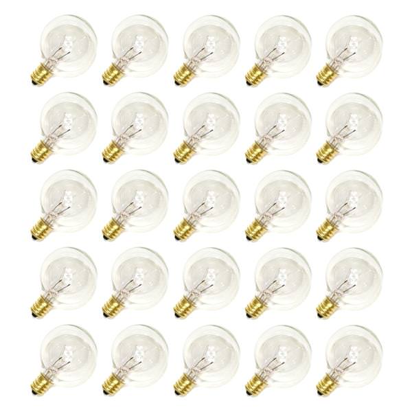 5 watt G40 Candelabra Screw Base Clear (25 pack)