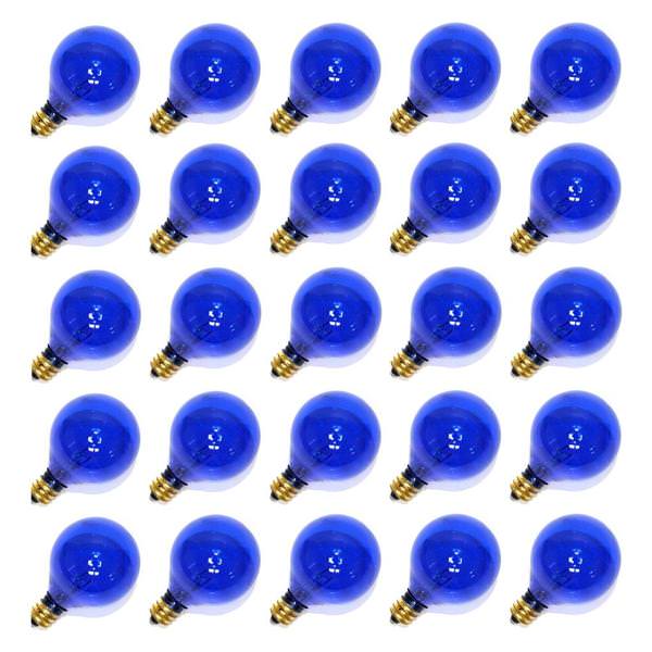G40 Candelabra Screw Base Transparent Blue (25 pack)