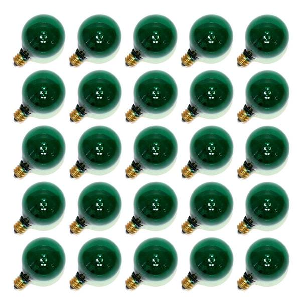 G40 Candelabra Screw Base Transparent Green (25 pack)