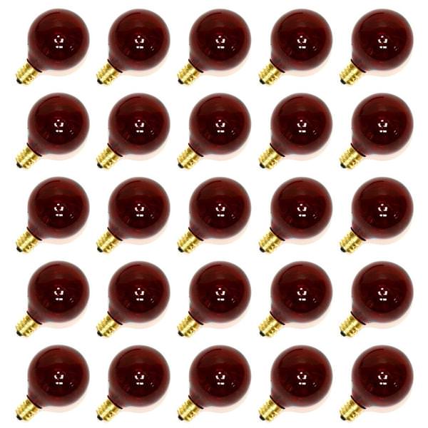 G40 Candelabra Screw Base Transparent Red (25 pack)