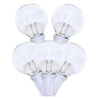Sival 25' 25 Light White Wire G40 Clear String