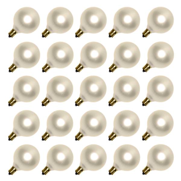 G50 Candelabra Screw Base Pearl White (25 pack)