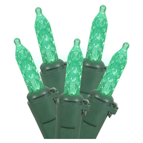 35 Light 18' Green Wire Green LED Miniature String with 6" Spacing
