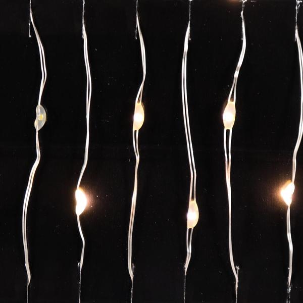 50 Light 2.5' Silver Wire Warm White Icicle Morphing LED Lights