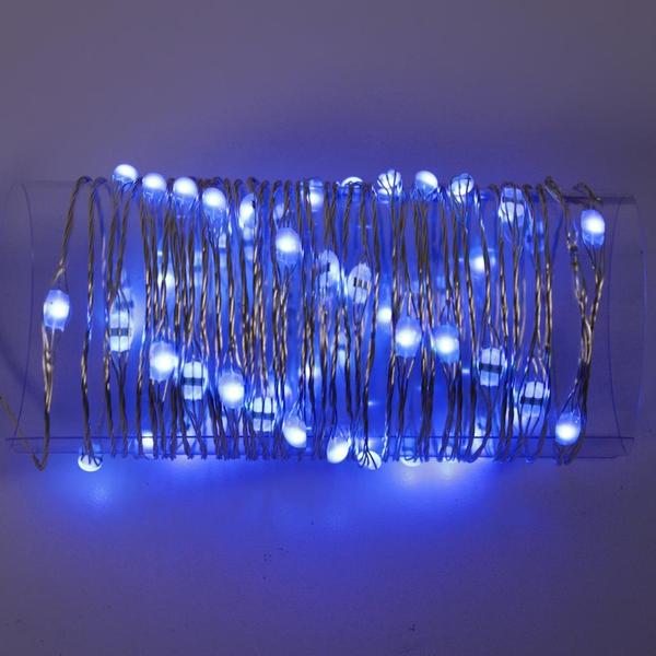 20.5' 60 Light Silver Wire RBGW with Control Box and Remote Control