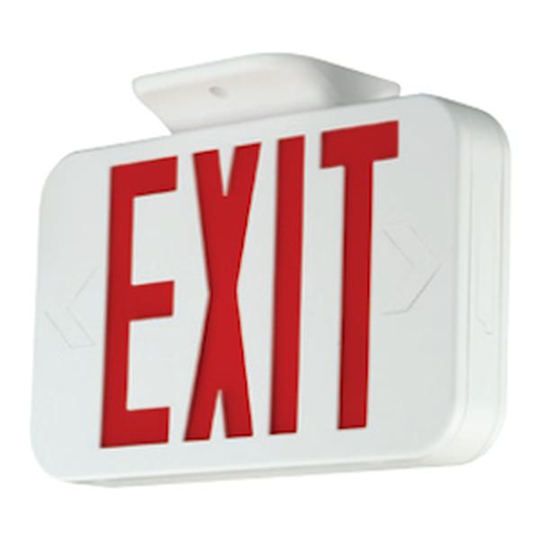 120/277 volt LED White / Red Letters Exit Sign