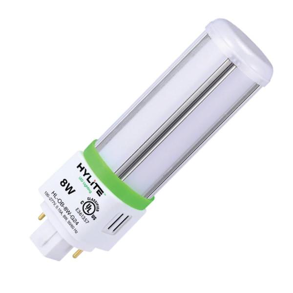 8 watt 120/277 volt PL 2/4-Pin Base 5000K Daylight Frosted LED