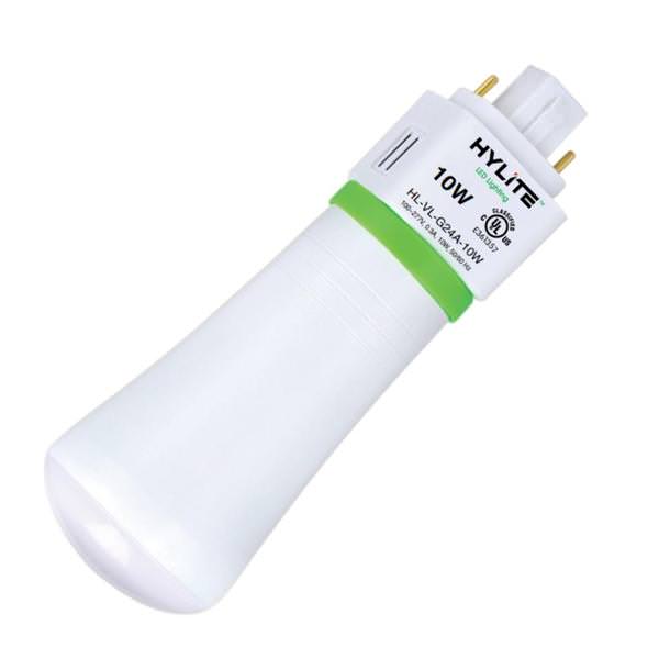 10 watt 100/277 volt PL 4-Pin Base 3500K Neutral White Vibration Resistant Frosted LED