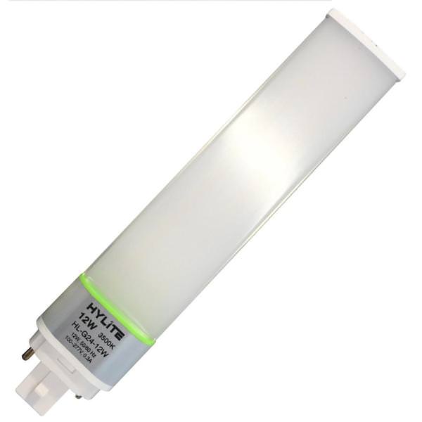 12 watt 120/277 volt PL 2/4-Pin Base 3500K Neutral White Frosted LED