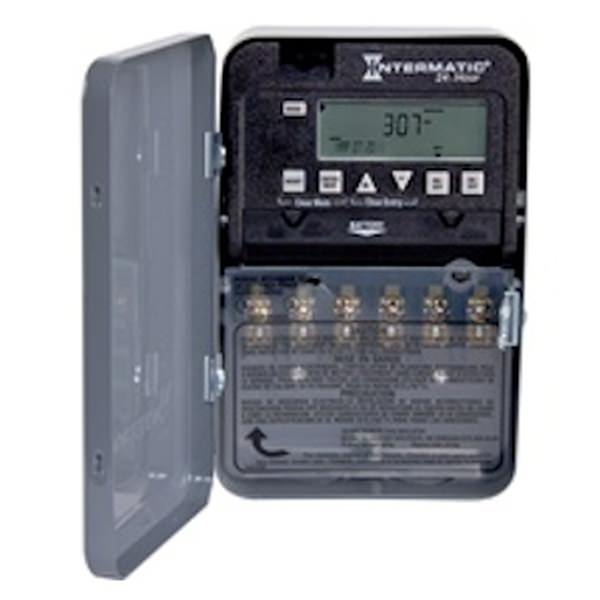 24 Hour 30 amp 120/277 volt 2-Circuit SPST Electronic Time Switch (Type 1 Steel Enclosure)