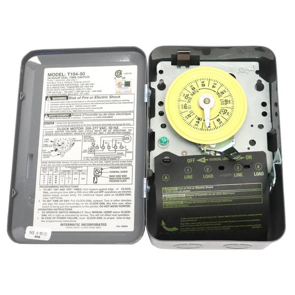 24 Hour 208/277 volt 40 amp SPST Mechanical Time Switch