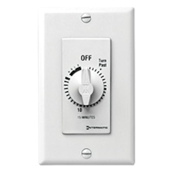 15 Minute 125-277 volt SPST White Mechanical Timer (with Hold for Continuous Duty)