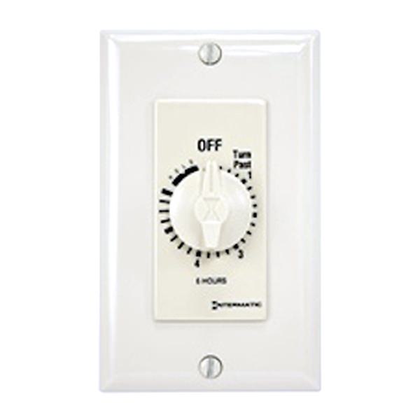 6 Hour 125-277 volt SPST White Mechanical Timer (with Hold for Continuous Duty)