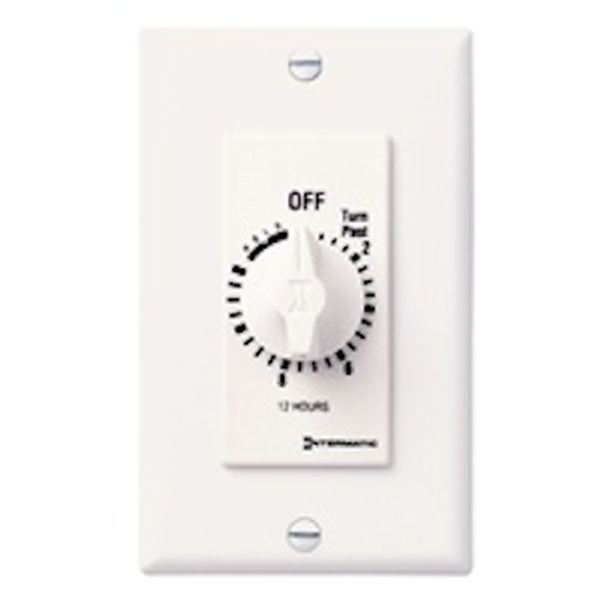 12 Hour 125-277 volt SPST White Mechanical Timer (with Hold for Continuous Duty)