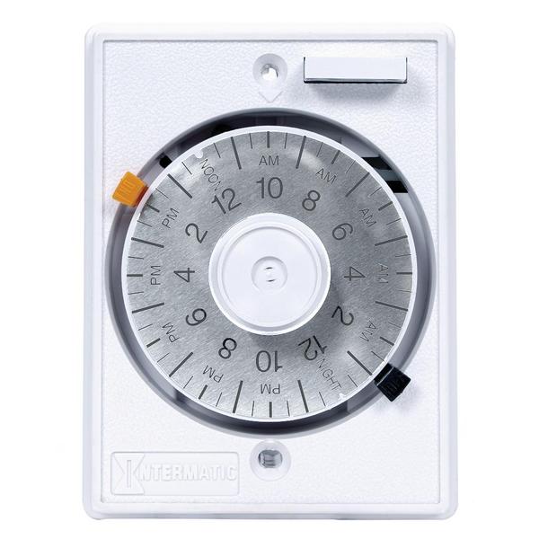 120 volt Stonedust White SPST Single Gang Mechanical Heavy Duty On/Off Timer with Captive Trippers