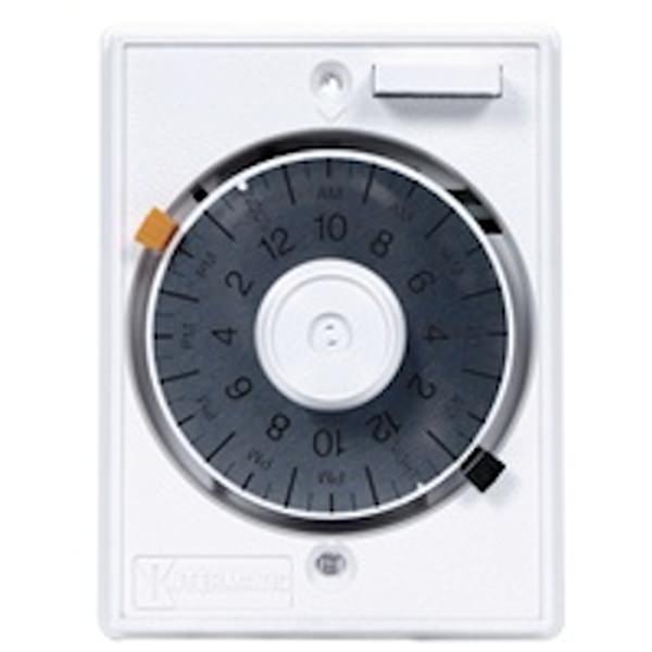 120 volt Stonedust White SPST Single Gang Mechanical Heavy Duty On/Off Timer with Captive Trippers