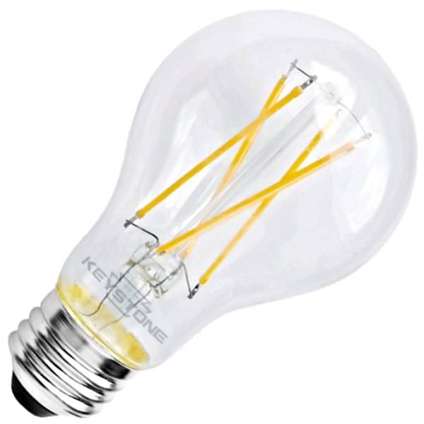 8 watt 120 volt A19 Medium Screw Base 2700K Warm White Dimmable LED Filament