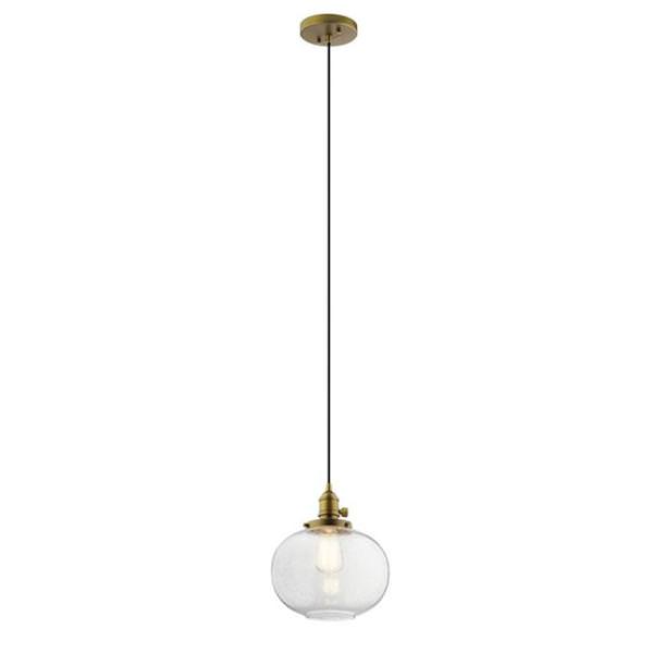 1 Light Natural Brass Clear Seeded Glass Mini Pendant Light Fixture