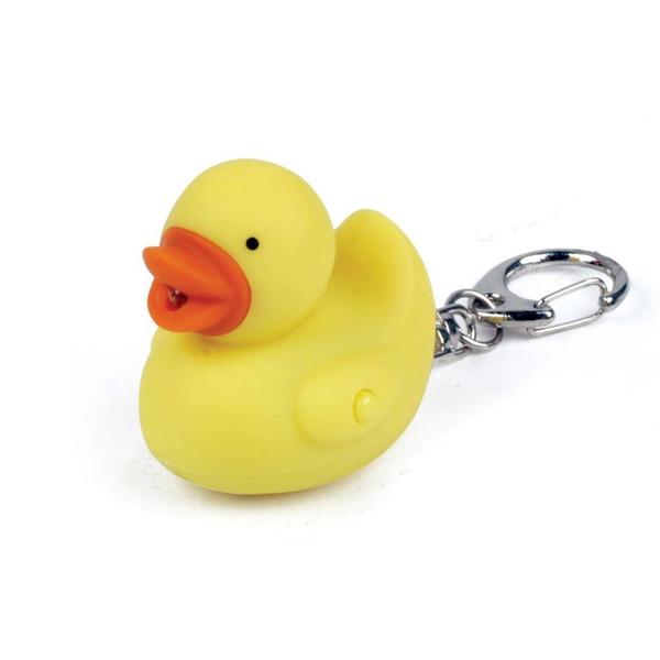 Duck Rubber Coated LED Light Keychain