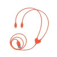 Kikkerland 7.28"  Dual Heart iPhone Charging Cable