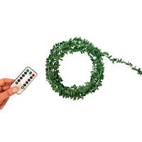 Kikkerland 10' Green Leaf String Lights Battery Operated Garland