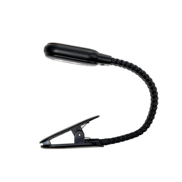 Black Rechargeable USB 2 Brightness Levels Clamp Book Light