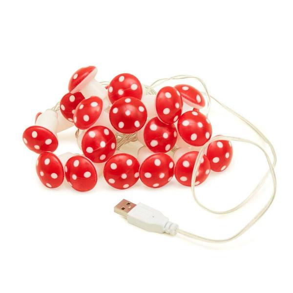 10' 20 Light Mushroom LED String Set