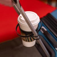 Kikkerland Self Leveling Black Suitcase Cup Holder