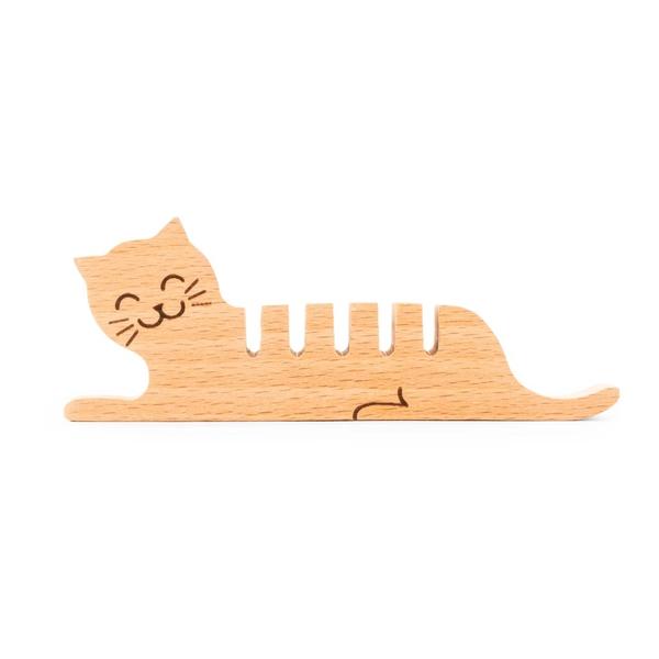 Wooden Cat Multi Cord Holder