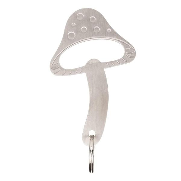 Silver Mushroom Keychain Bottle Opener