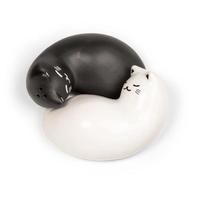 Kikkerland Black and White Purrfect Salt & Pepper Shakers
