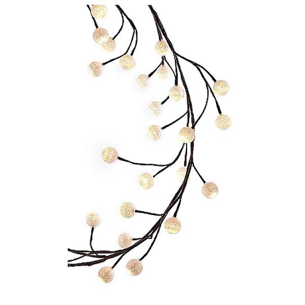 6' Artificial Brown Wire 48 Lights Battery Operated LED Lighted Garland (Convertible to Electric with Included Adapter)