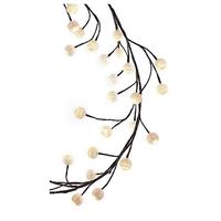 Kurt S. Adler 6' Artificial Brown Wire 48 Lights Battery Operated LED Lighted Garland (Convertible to Electric with Included Adapter)