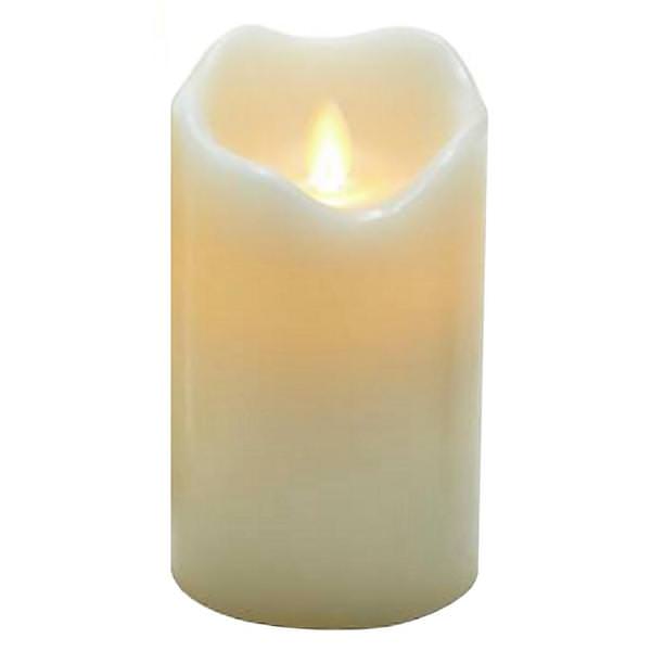 5" White Wavy Edge Battery Operated LED Candle Light with Timer