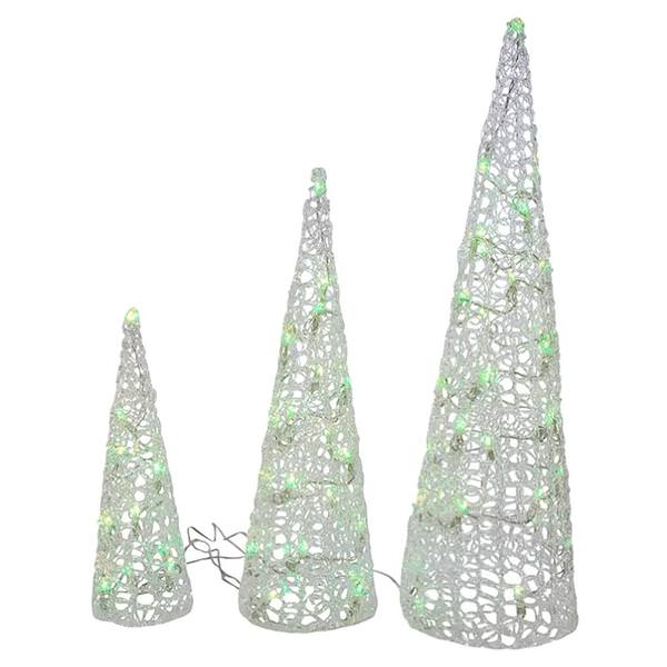 RGB 48 Lights Cone Tree Adapter and Control Pane Included (3 piece)