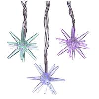 Kurt S. Adler 15 Lights Battery Operated RGB Starbursts String Set (Convertible to Electric with Included Adapter)