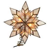 Kurt S. Adler 10 Light 8.5" Clear Capiz Star Christmas Tree Topper