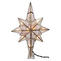 Kurt S. Adler 10 Light 11.5" Clear Capiz Star Of Bethlehem Christmas Tree Topper