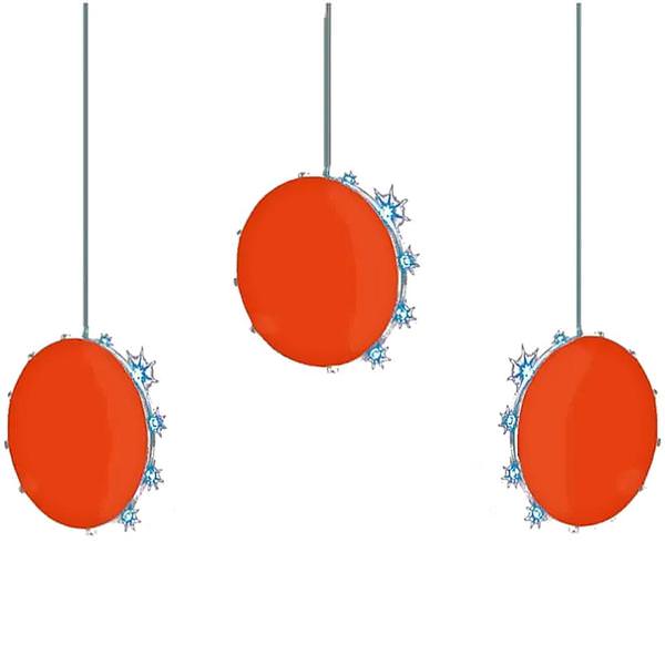 3 Red Disc LED Snowfall Light Set