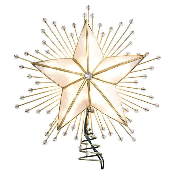 10 Light 10" Capiz Star Christmas Tree Topper