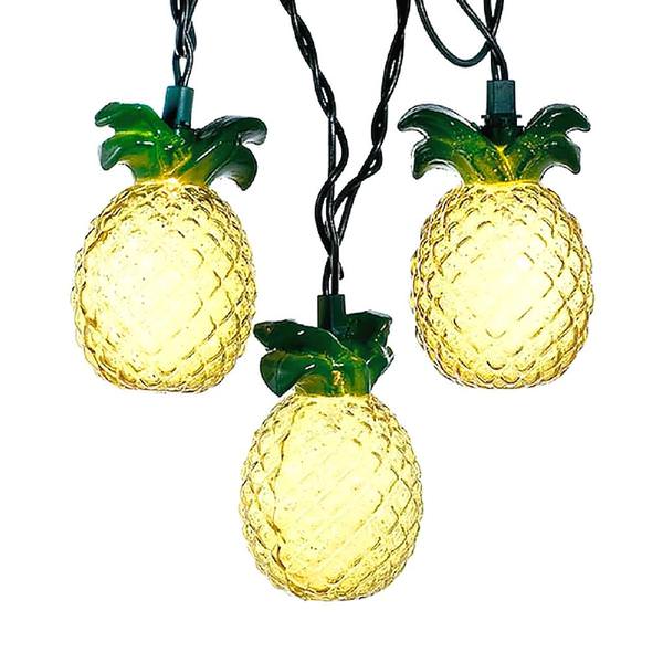 10 Light 12' Green Wire Pineapple String Set