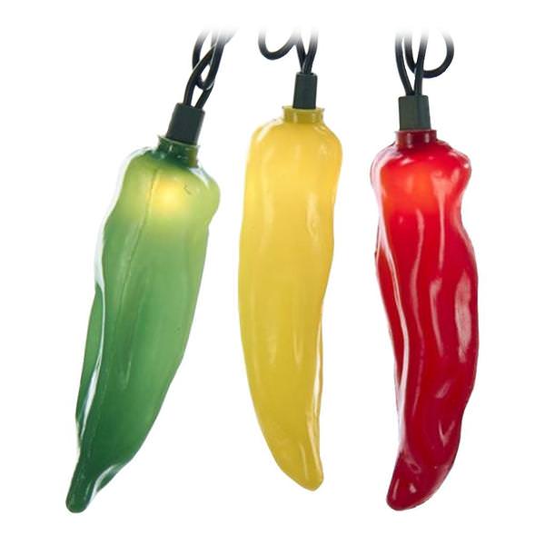 10 Light 48" Red / Green / Yellow Chili Pepper String