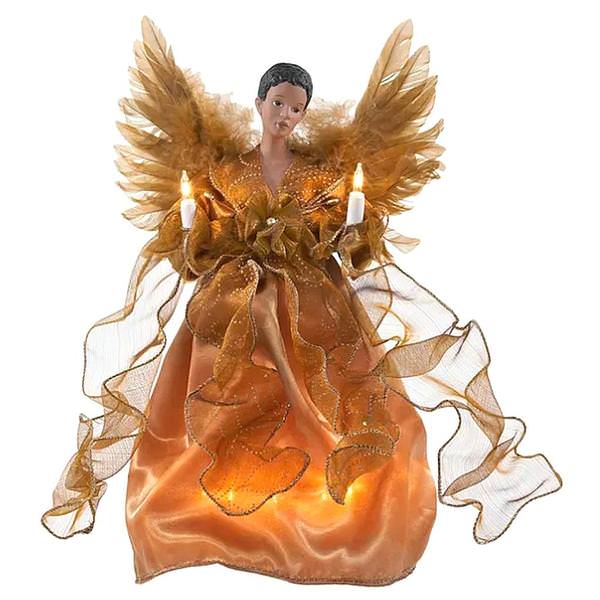 10 Light 13" African American Angel Christmas Tree Topper