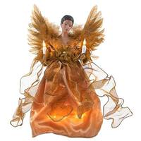 Kurt S. Adler 10 Light 13" African American Angel Christmas Tree Topper