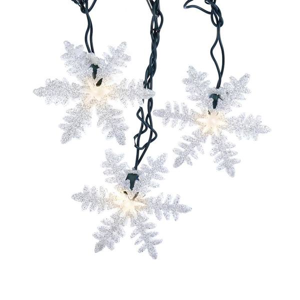 10 Light 12' Green Wire "Snowflake" Pop-Ons Miniature String Set