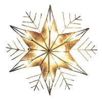 Kurt S. Adler 10 Light 10" Capiz and Wire Snowflake Christmas Tree Topper