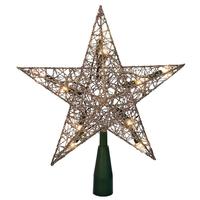 Kurt S. Adler 10 Light 9" Silver Shimmer Star Tree Topper